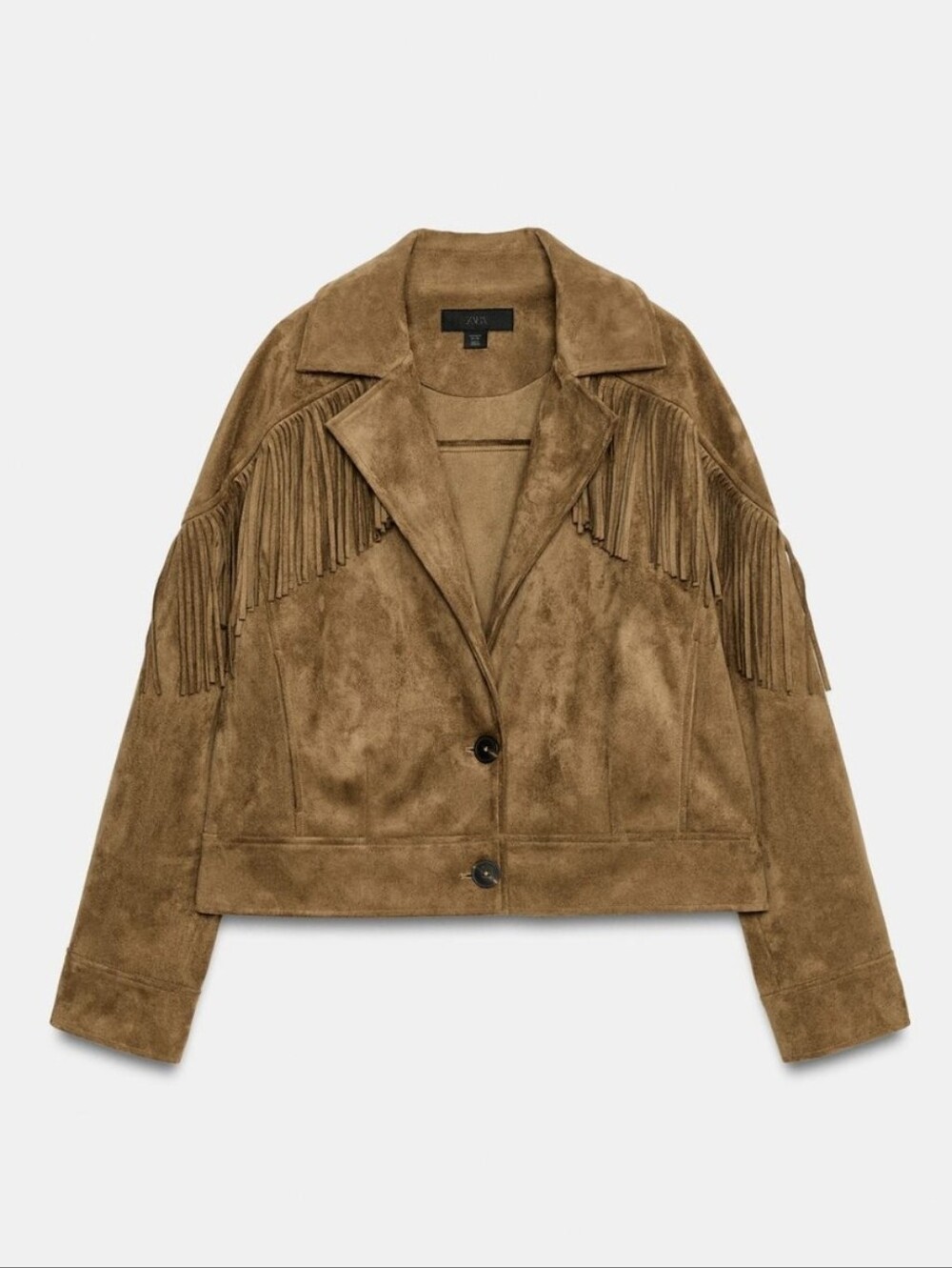 ZARA FAUX SUEDE FRINGE JACKET